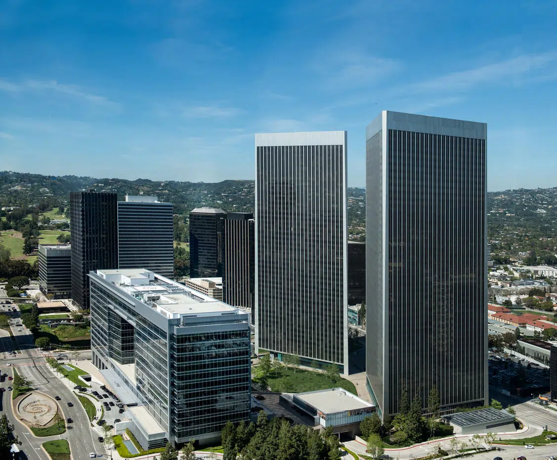 Century City skyscrapers in Los Angeles illustrating corporate transparency act compliance for high-value business entities.